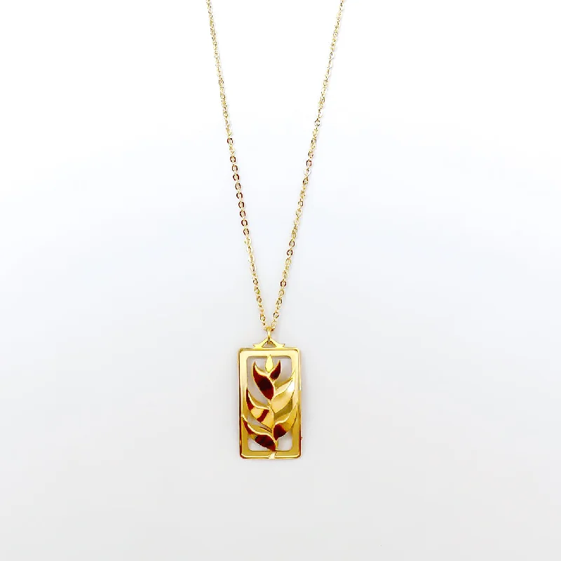 Box clasp necklaces-Heliconia Rectangle Necklace