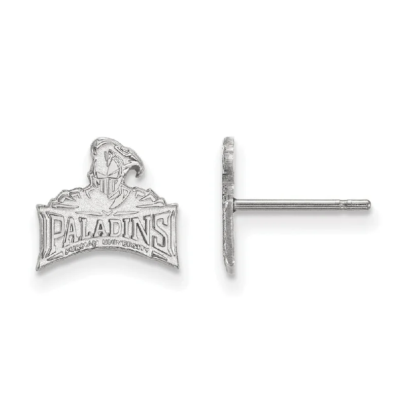 Diamond stud earrings-Sterling Silver Furman University XS (Tiny) Logo Post Earrings