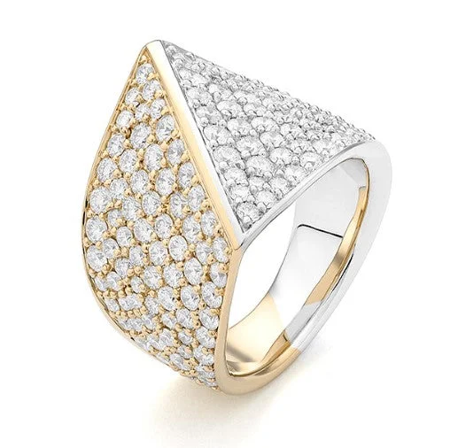 Full moon rings-14 Karat Two Tone Women's Diamond Fashion Ring