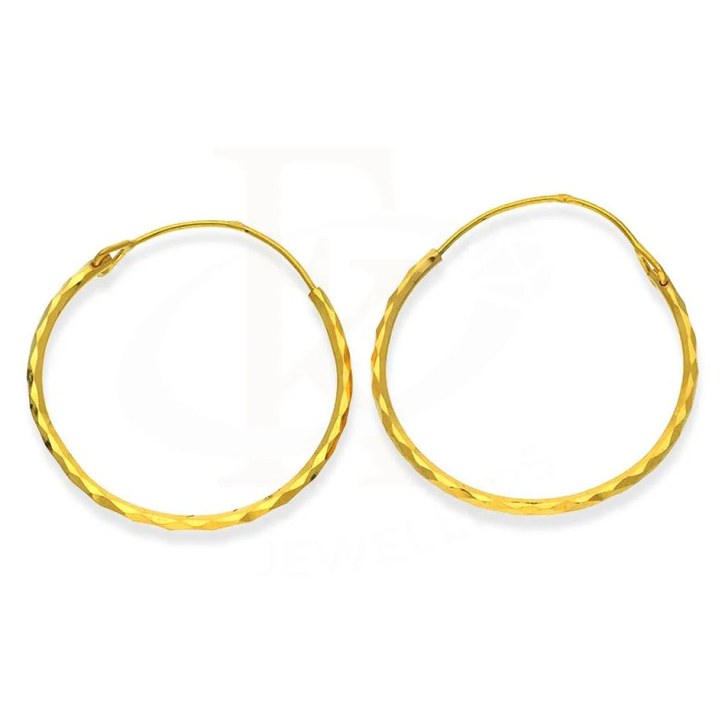 Vintage flair earrings-Gold Clip on Hoop Earrings 18KT - FKJERN18K2463