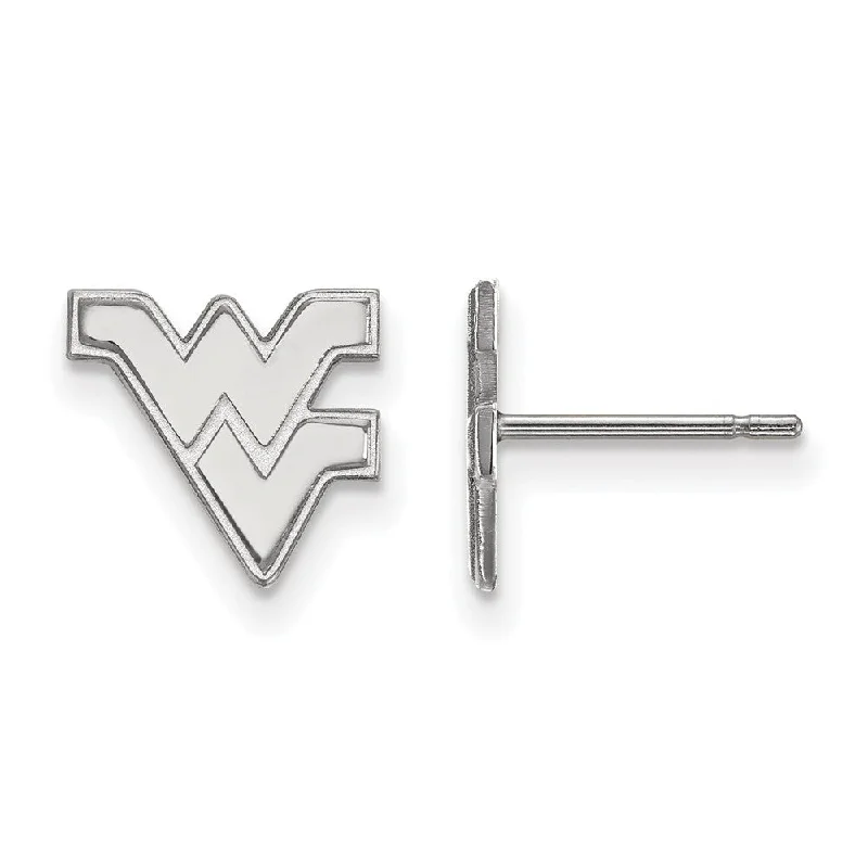 Tiny wing earrings-10k White Gold West Virginia University XS (Tiny) Post Earrings