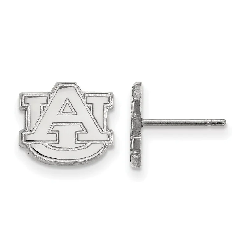 Curved design earrings-10k White Gold Auburn Univ. XS (Tiny) Post Earrings