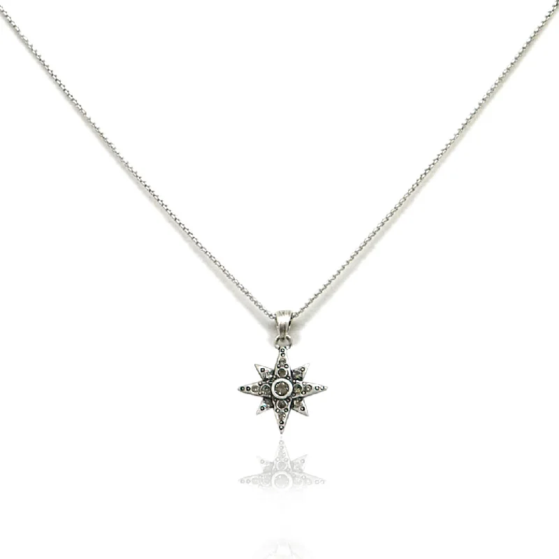 Futuristic necklaces-VINTAGE SILVER STARDUST PENDANT NECKLACE