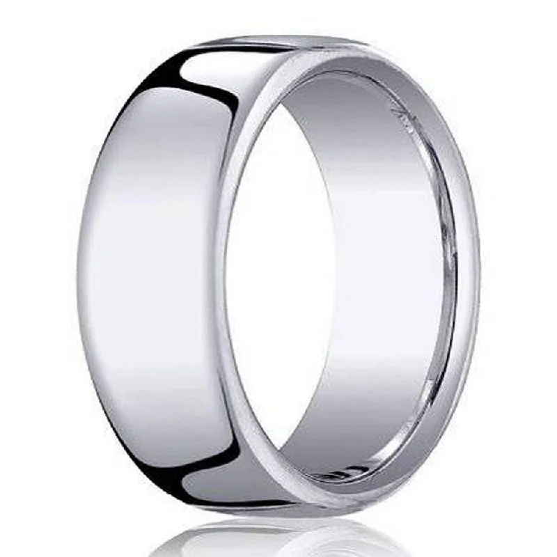 Shadow gothic rings-Classic Heavy Fit Designer  Men's 18K White Gold Wedding Ring | 7.5mm