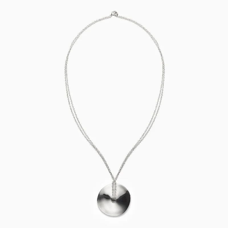 Glossy finish necklaces-Double Chain Cora Pendant