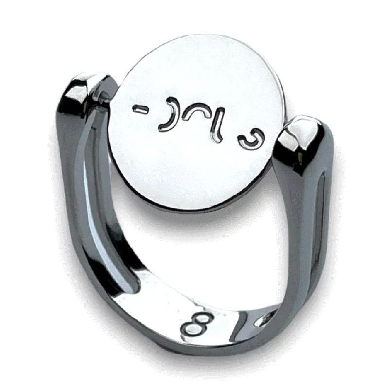 Broad geometric rings-FOCUS Spin-to-reveal Interchangeable Fidget Ring