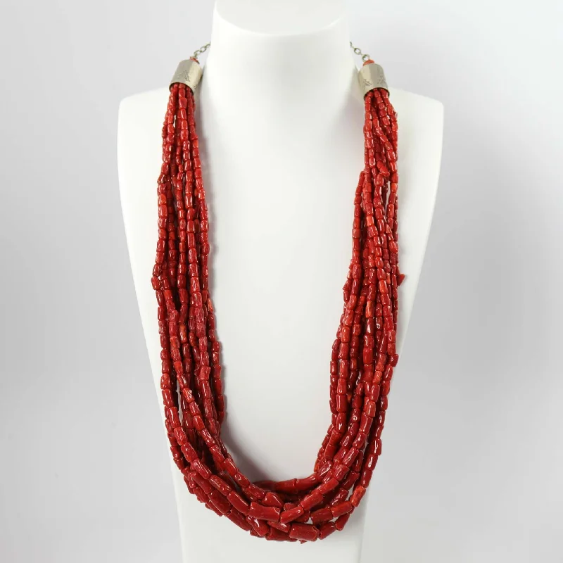 Suede cord necklaces-Coral Necklace