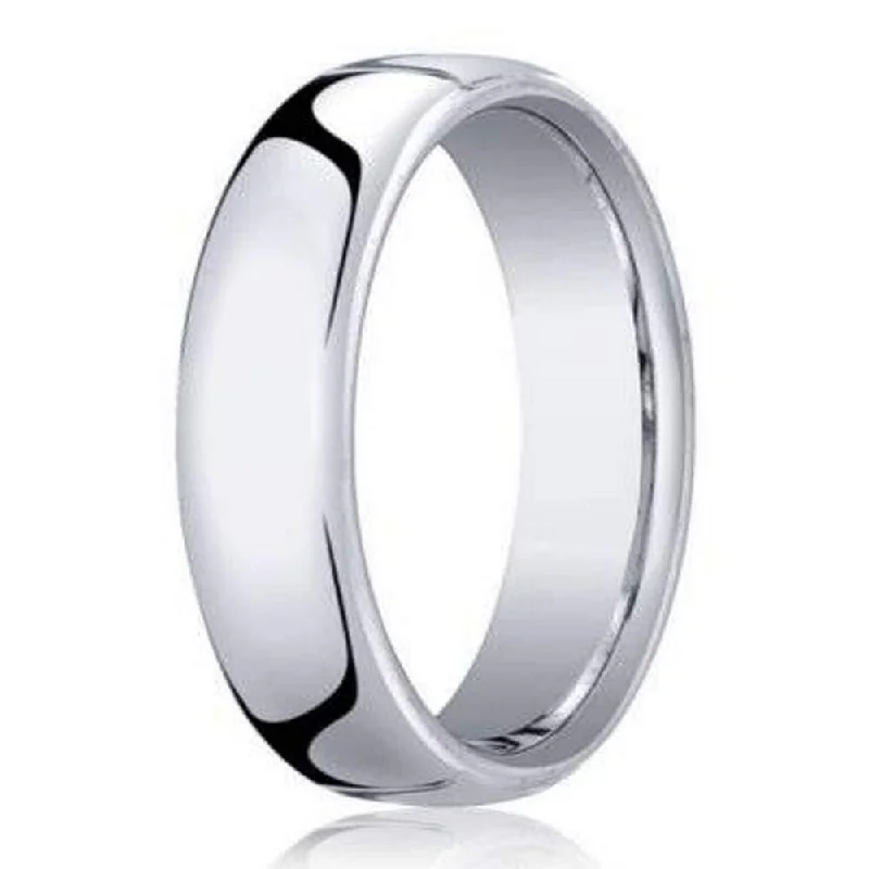 Glowing star rings-Designer Men's 18K White Gold Wedding Ring, Heavy Comfort Fit | 5.5mm