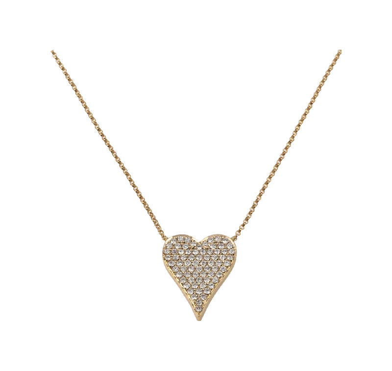 Charm eye necklaces-Diamond Heart Gold Necklace