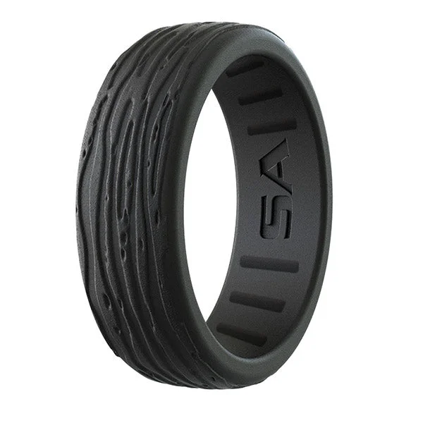 Thick band rings-Silicone Ring | Tread | Black