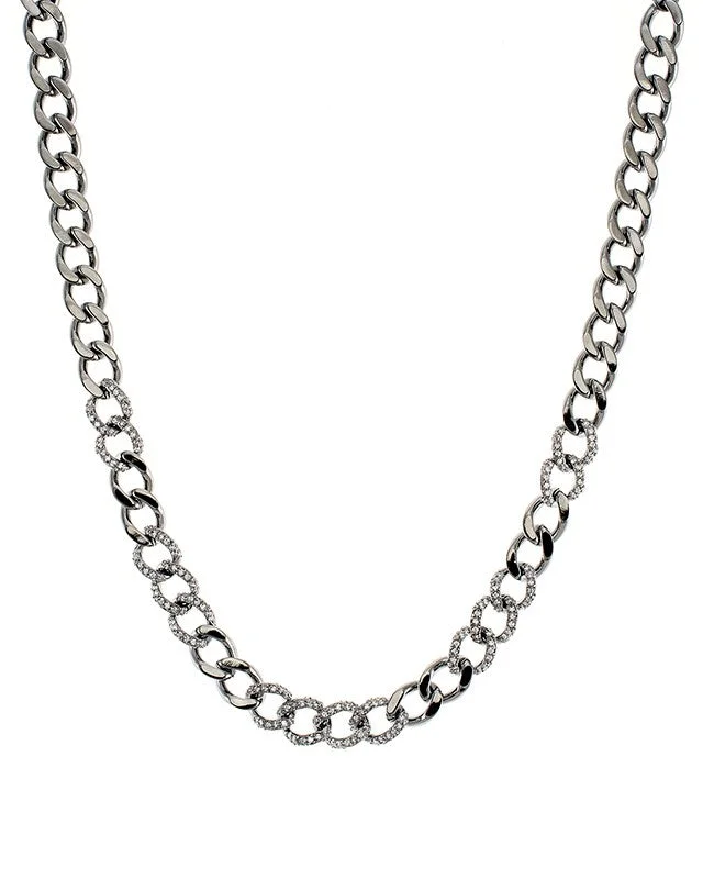 Subtle charm necklaces-Pave CZ Chain Necklace