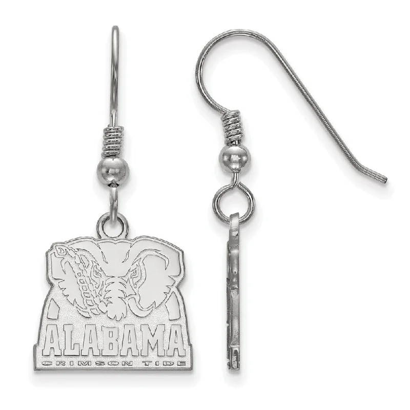 Clean bar earrings-Sterling Silver University of Alabama Small Logo Dangle Earrings