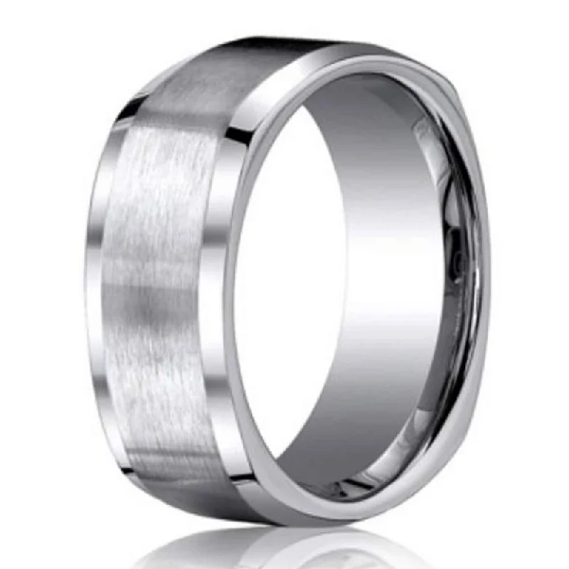 Woven motif rings-Men's Titanium Four Sided Contemporary Wedding Ring  | 9mm