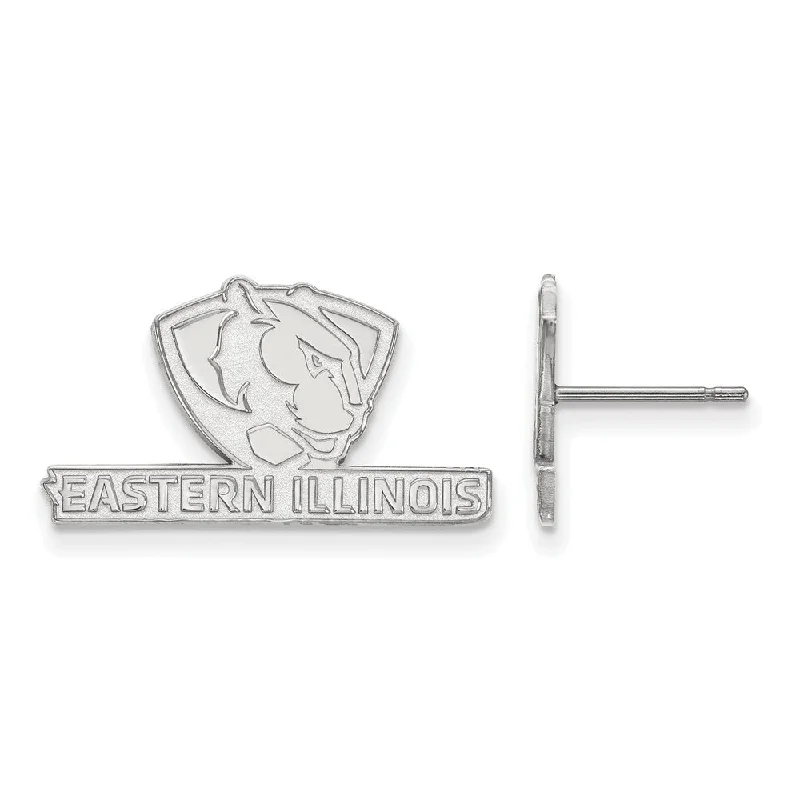 Citrine stud earrings-14k White Gold Eastern Illinois University Small Post Earrings