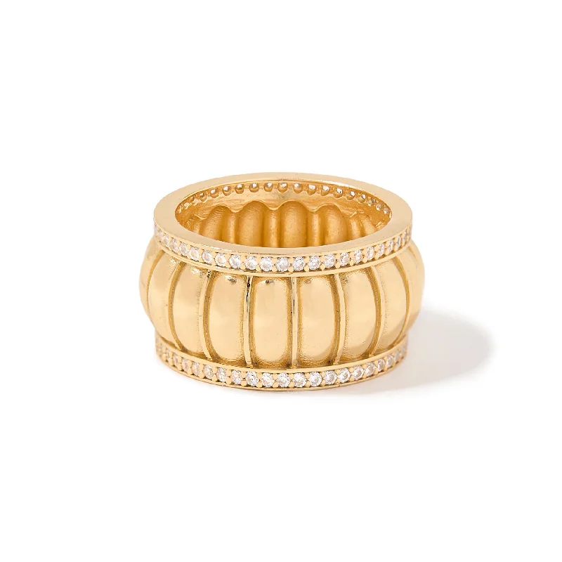 Broad gold rings-Raffles Ring in Gold