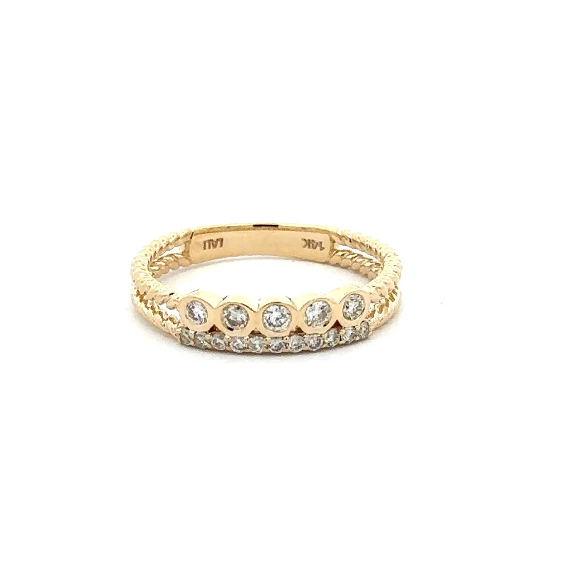 Woven motif rings-14 Karat White Women's Diamond Fashion Ring