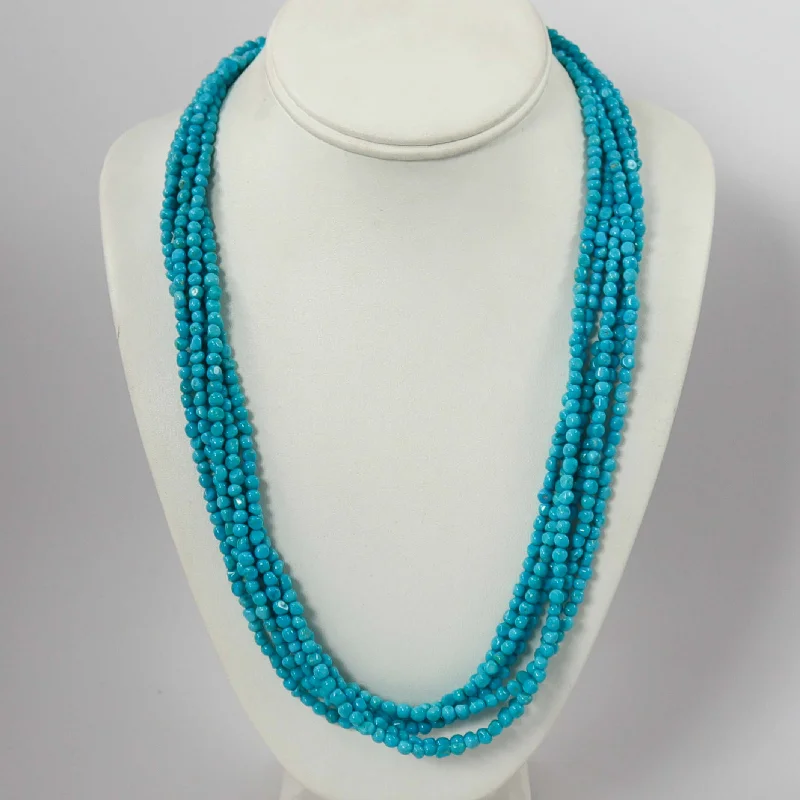 Linked chain necklaces-Sleeping Beauty Turquoise Necklace