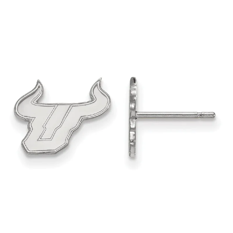 Tiered drop earrings-14k White Gold Univ. of South Florida XS (Tiny) Post Earrings