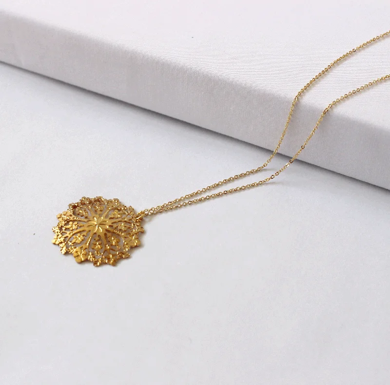 Citrine drop necklaces-Rose Quilt Necklace