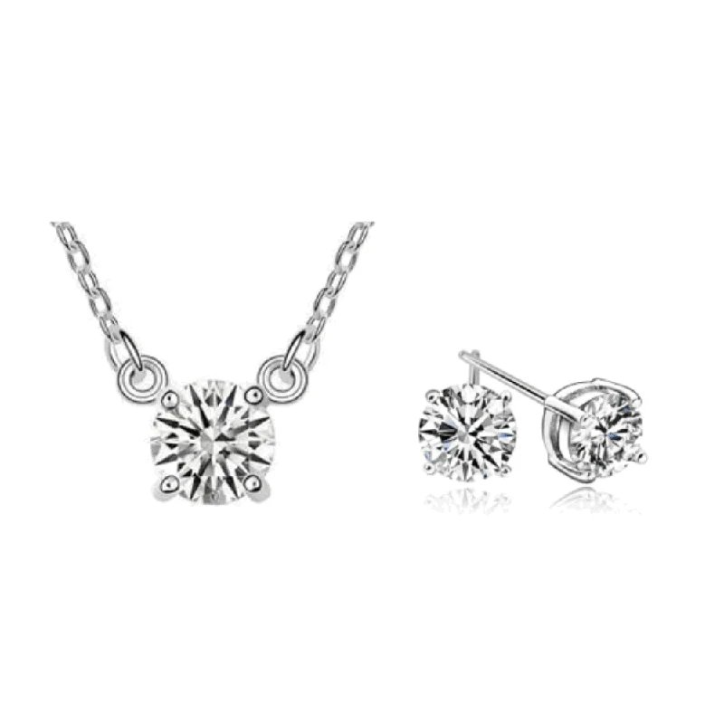 Embroidered necklaces-Mia Cubic Zirconia Necklace and Earring Set