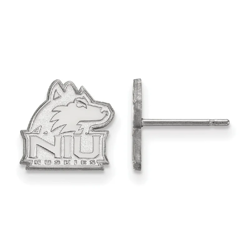 Micro star earrings-14k White Gold Northern Illinois University XS (Tiny) Post Earrings