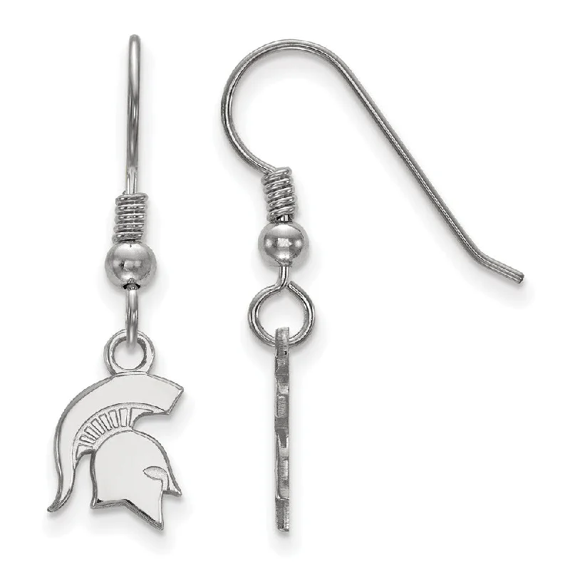 Grand statement earrings-Sterling Silver Michigan State University XS (Tiny) Dangle Earrings