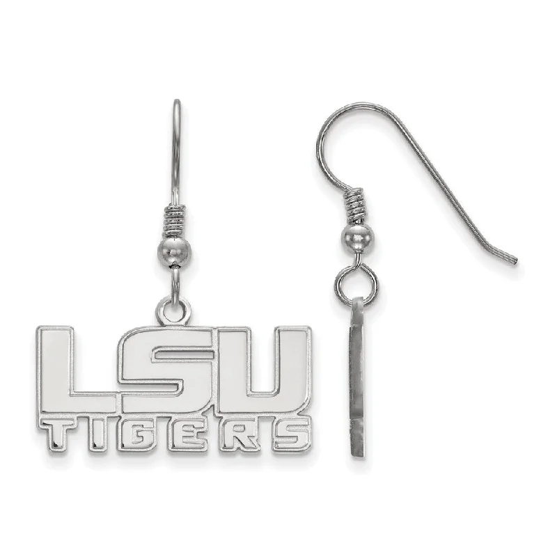 Shimmering druzy earrings-Sterling Silver Louisiana State University Small Dangle Earrings