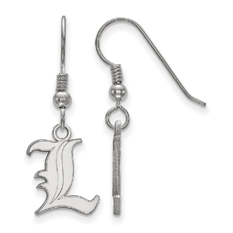 Wave design earrings-Sterling Silver University of Louisville Small 'L' Dangle Earrings