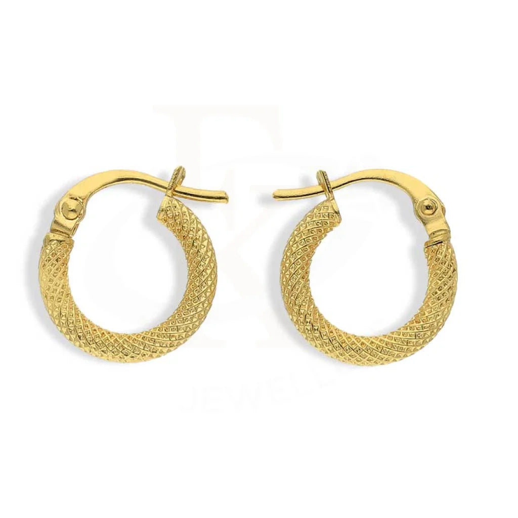 Bead cluster earrings-Gold Clip On Hoop Earrings 18KT - FKJERN18K3040