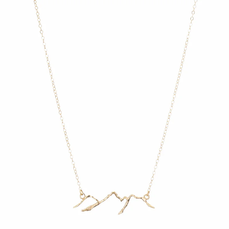 Broad bib necklaces-14K Gold Mountain Necklace