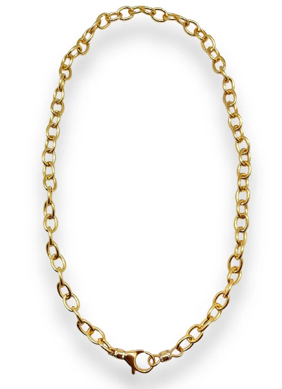 Tight choker necklaces-Medium Gold Rolo Chain