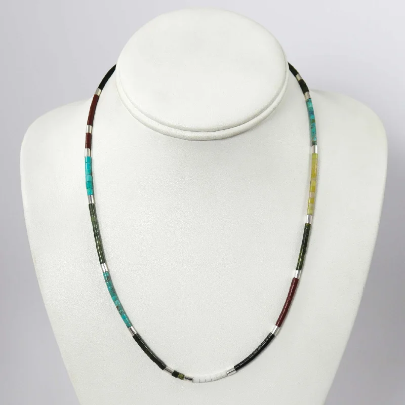 Plated silver necklaces-Multi-Stone Necklace