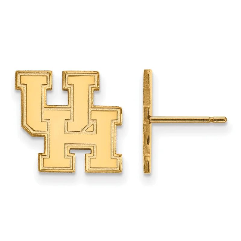 Faith cross earrings-14k Yellow Gold University of Houston Small Post Earrings