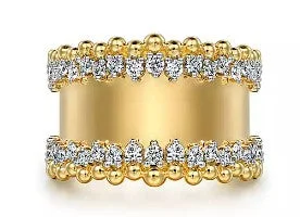 Hand-crafted rings-14 Karat Yellow Women's Diamond Fashion Ring