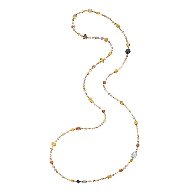 Wave pattern necklaces-'Yard of Colors' Diamond by the Yard Necklace, 68 CT