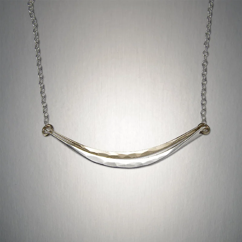 Plated silver necklaces-3108 - Open Smile Chain