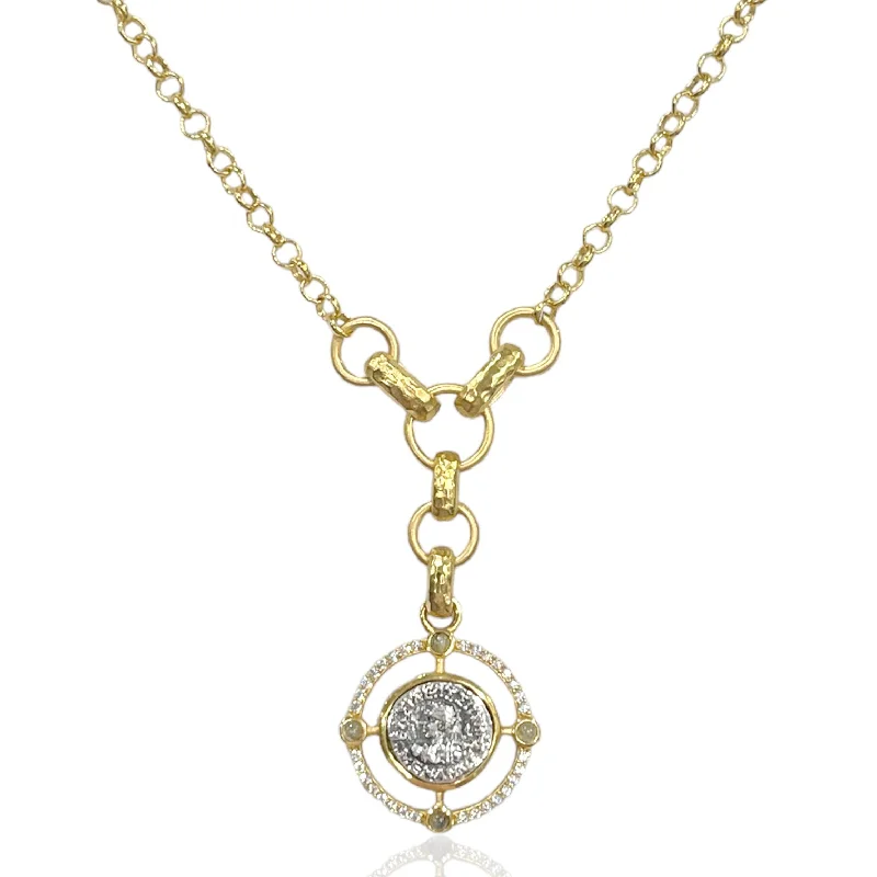 Morganite necklaces-GOLD MIKO COIN NECKLACE