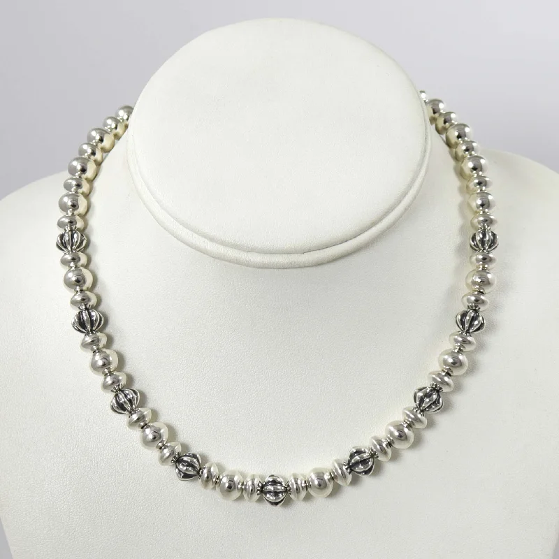 Box clasp necklaces-Fluted Bead Necklace