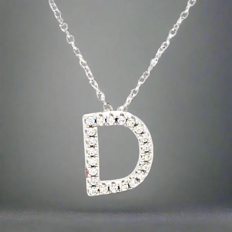 Boho woven necklaces-SS D Initial CZ Necklace