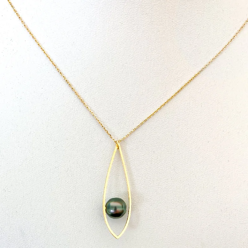 Radiant gem necklaces-Tahitian Pearl Surf Necklace