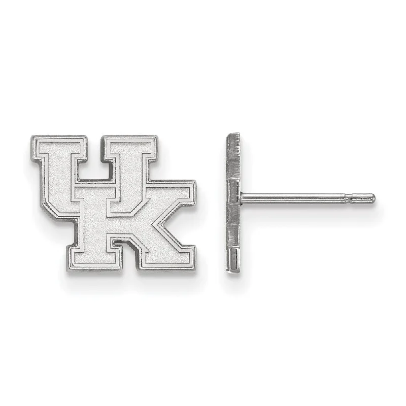 Faith cross earrings-10k White Gold University of Kentucky XS (Tiny) 'UK' Post Earrings