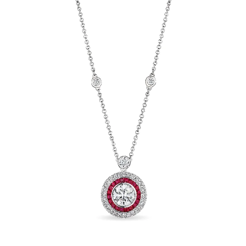 Wicker style necklaces-'Ruby Eclipse' Pendant, 2 CT