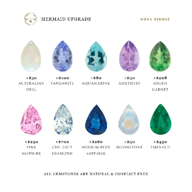 Detailed accent rings-Mermaid Gemstone Upgrade your Ring