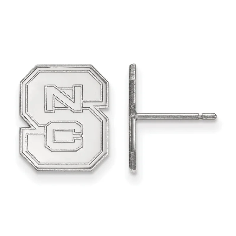 Micro star earrings-14k White Gold North Carolina State 'NCS' Post Earrings