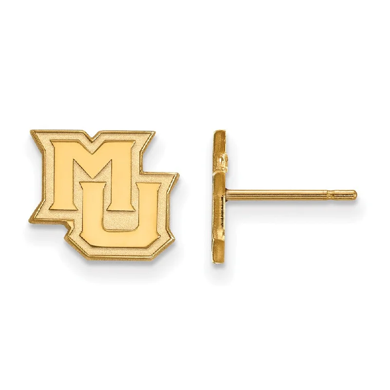 Slim hoop earrings-10k Yellow Gold Marquette University XS (Tiny) Post Earrings