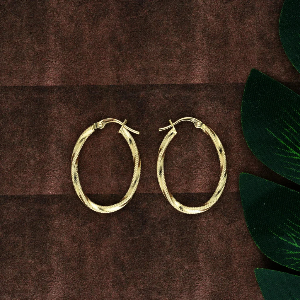 Grand statement earrings-Gold Classic Design Earrings 18KT - FKJERN18K8314