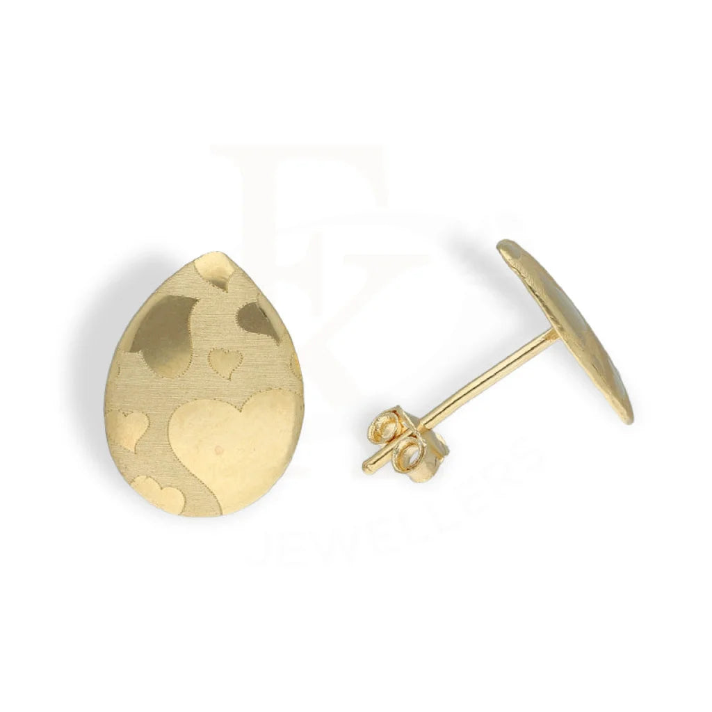 Solar phase earrings-Gold Pear Shaped Stud Earrings 18KT - FKJERN18K5120