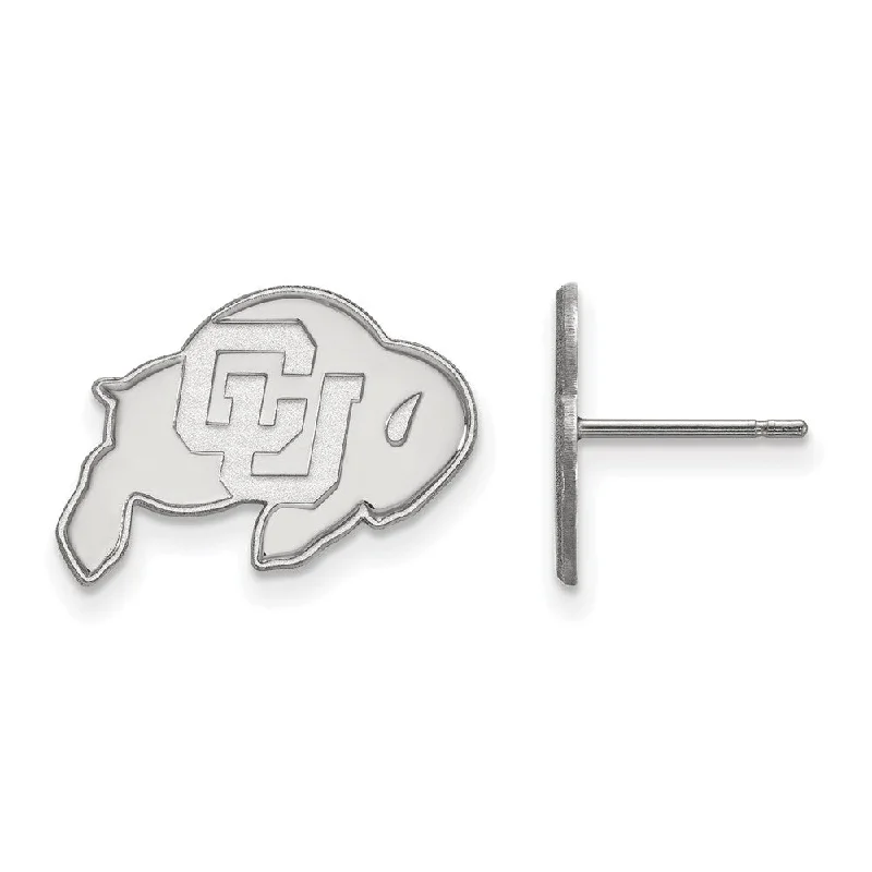 Woven tribal earrings-14k White Gold University of Colorado Small Post Earrings