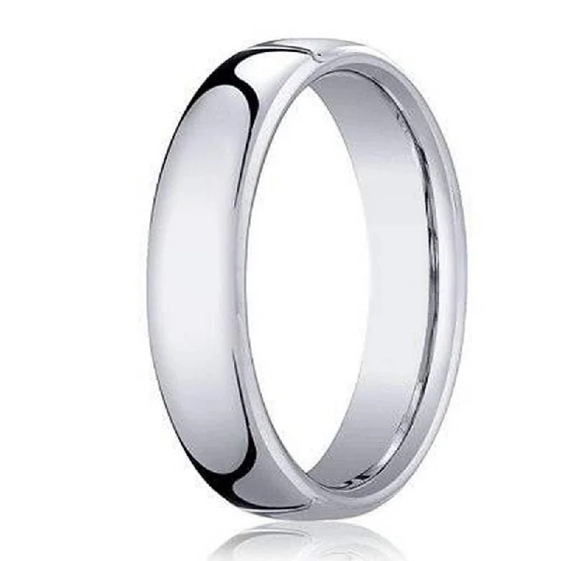 Shining crystal rings-Heavy Comfort Fit Men's Wedding Ring in 18K White Gold | 3.5mm