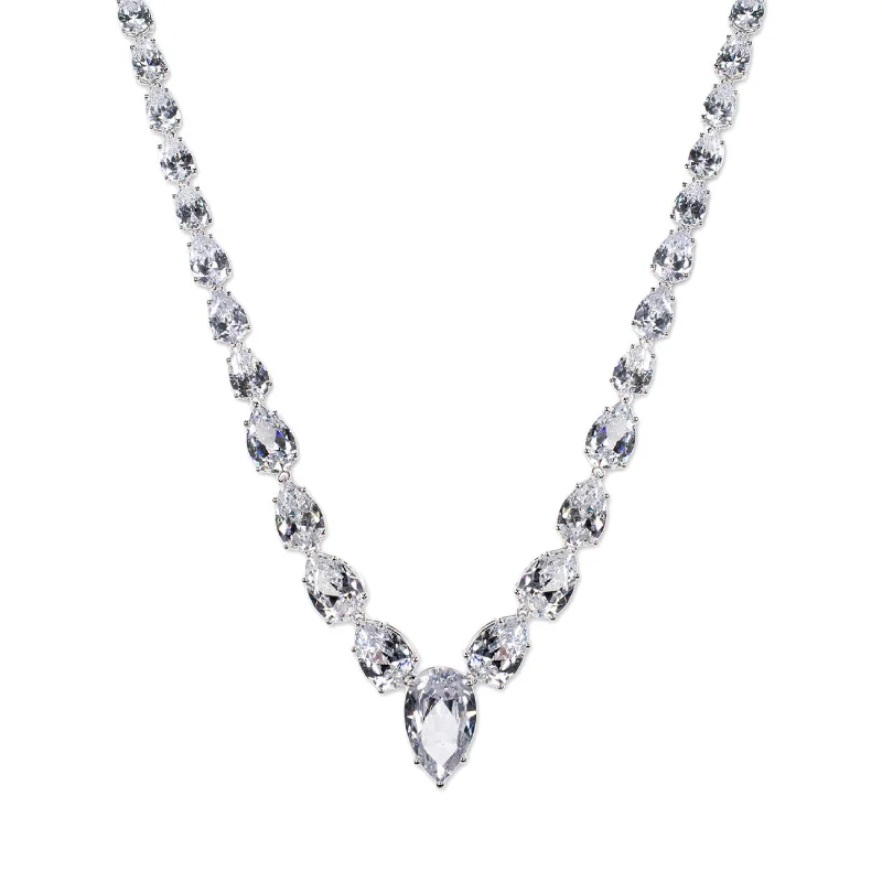 Radiant gem necklaces-Pear CZ Necklace